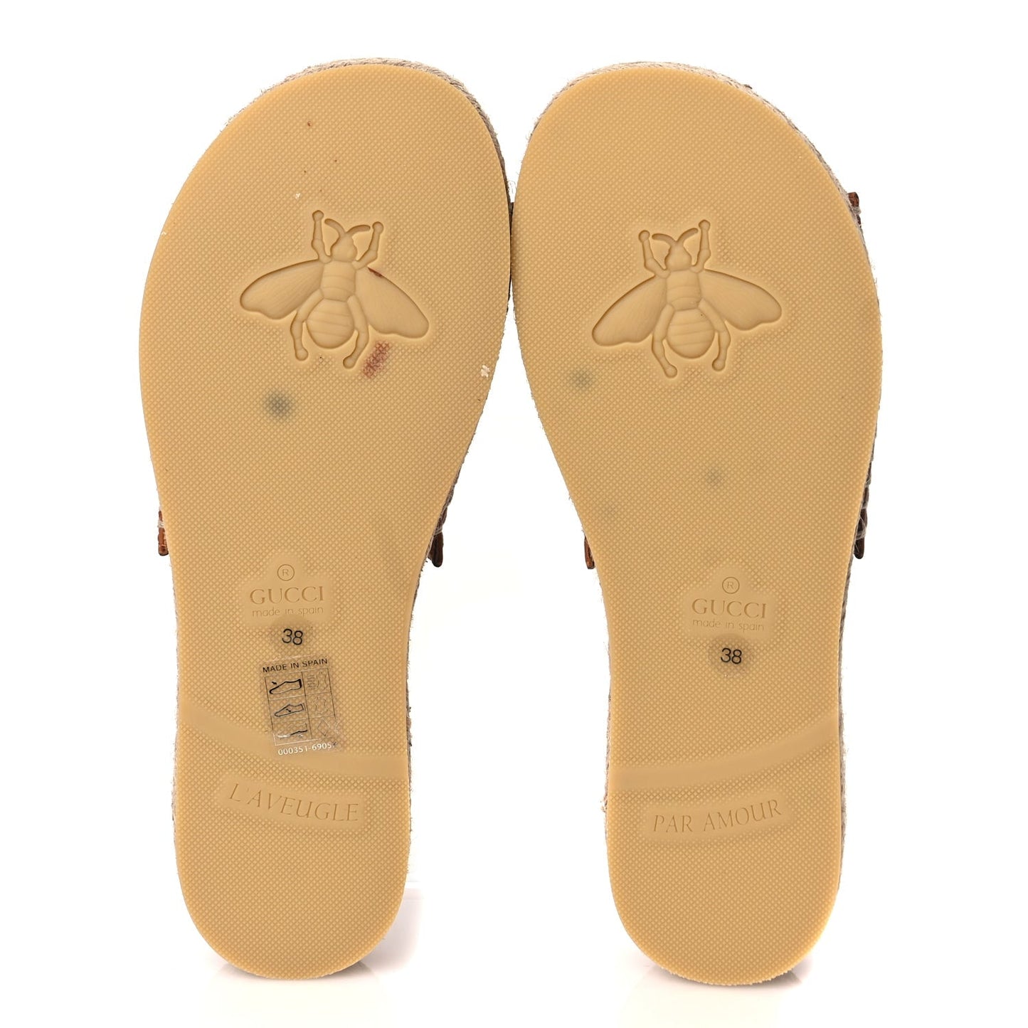 Gucci Canvas Interlocking G Damita Espadrille Sandals 38 Blondie Cognac