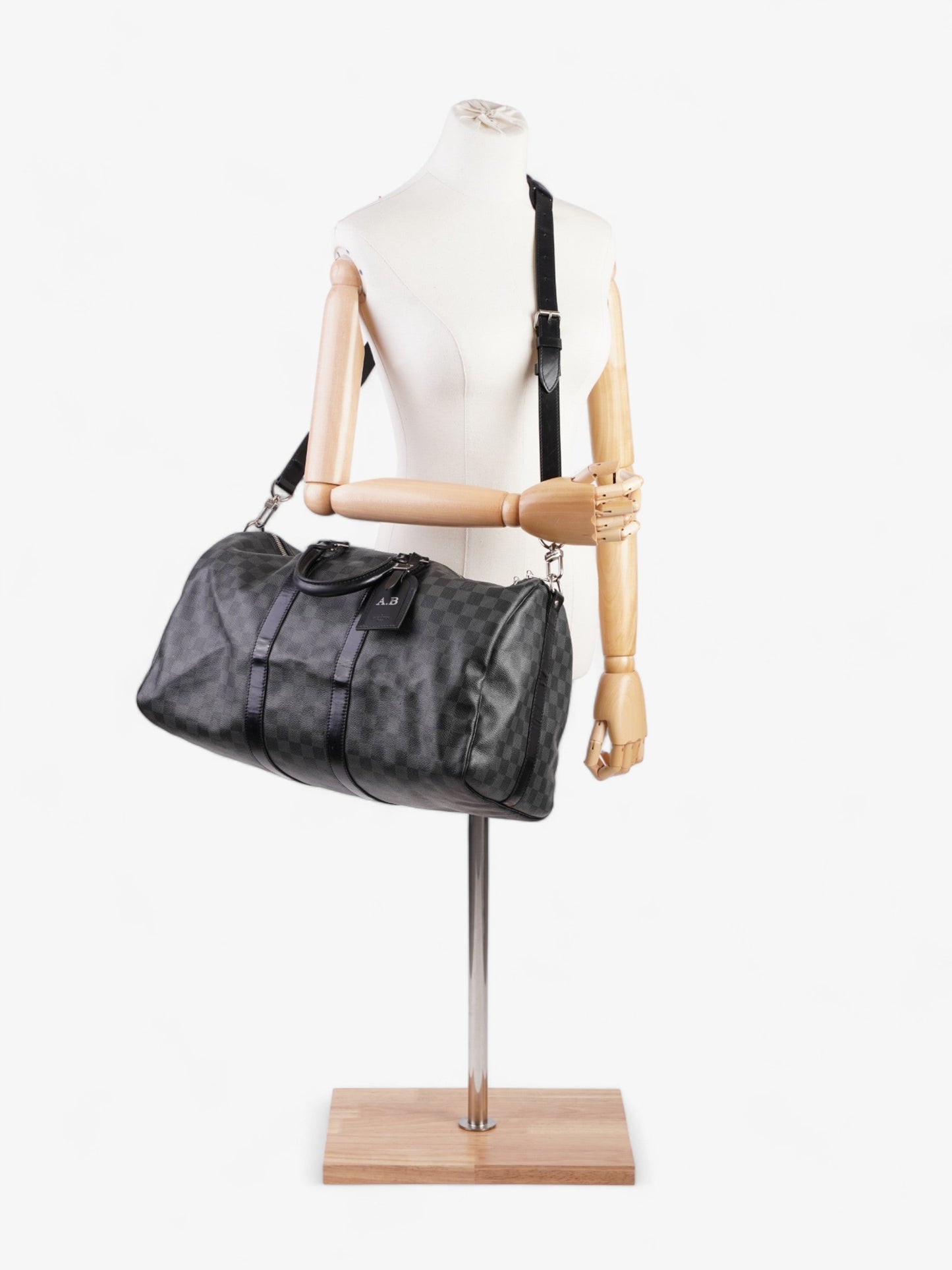 Louis Vuitton Keepall Bandouliere 45 Graphite Damier Canvas Travel Bag