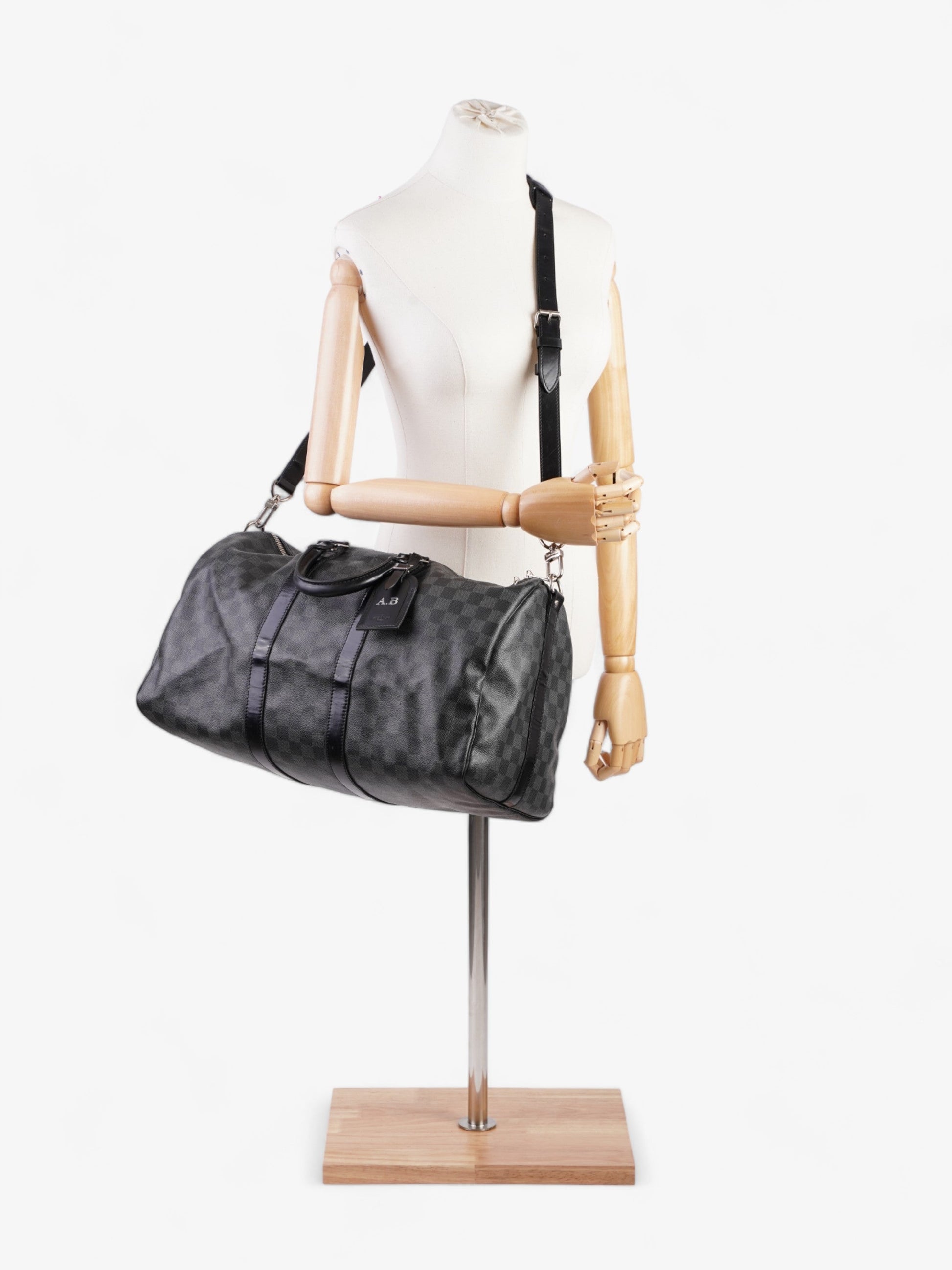 Louis Vuitton Keepall Bandouliere 45 Graphite Damier Canvas Travel Bag