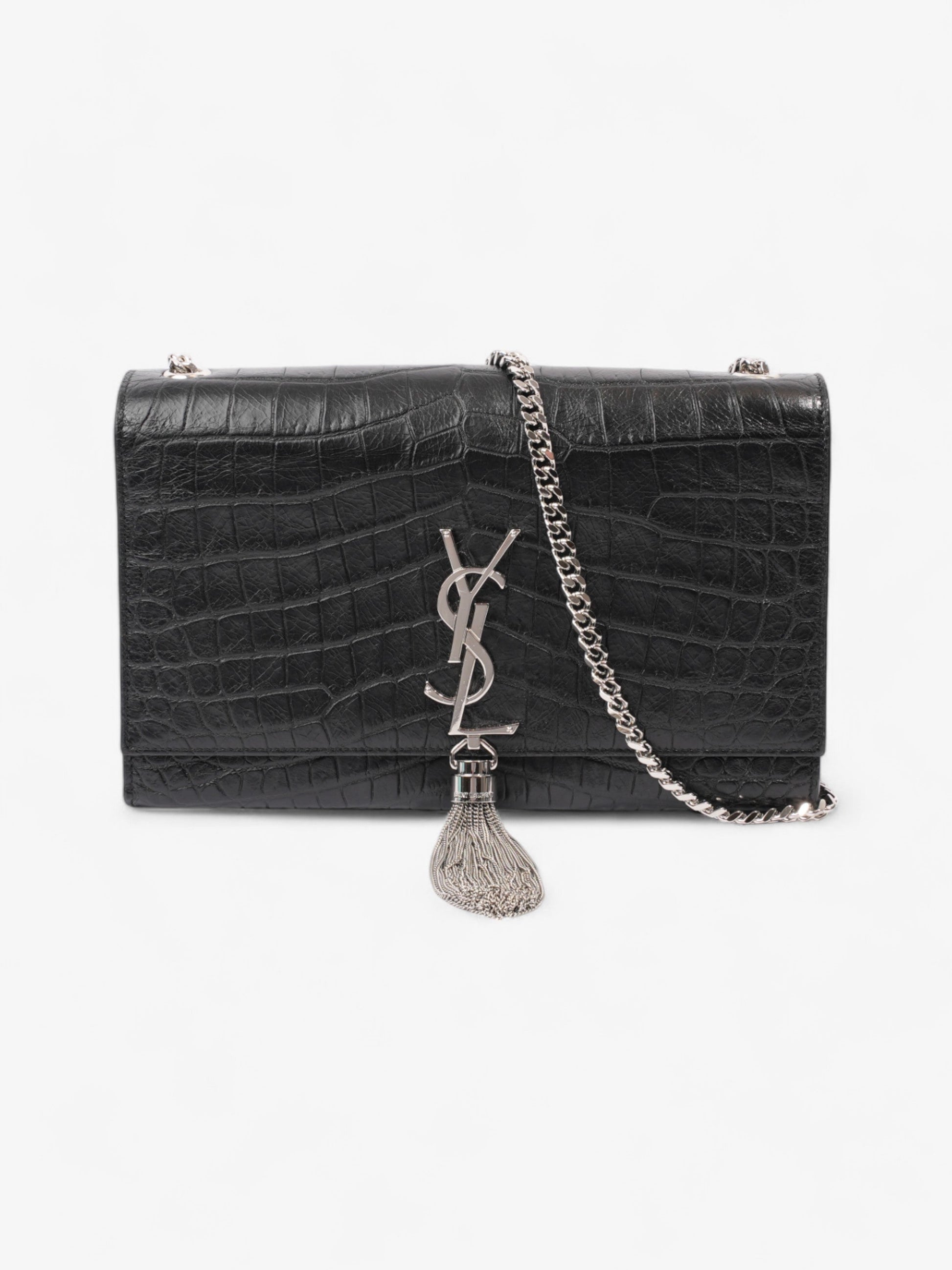 YSL Saint Laurent Kate Tassle Bag Leather Black Medium Shoulder Bag