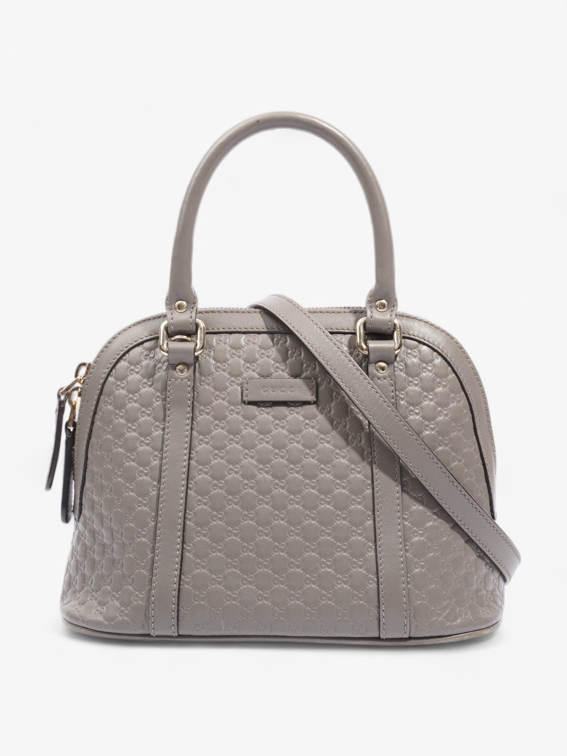 Gucci Microssima Dome Bag Grey Leather Mini Travel Bag