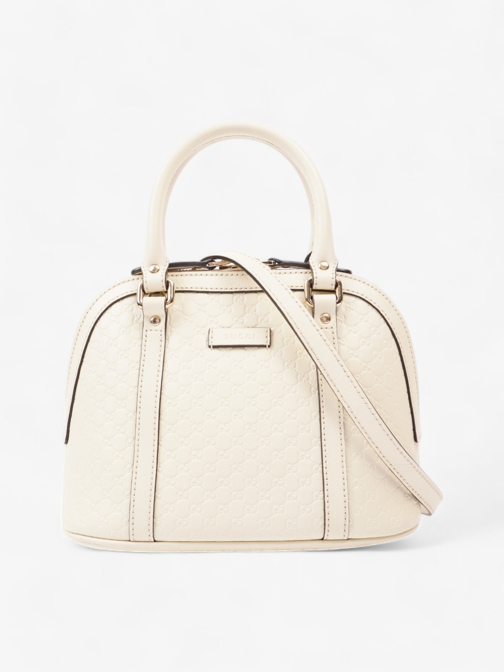 Gucci Dome ssima Crossbody Bag Leather White
