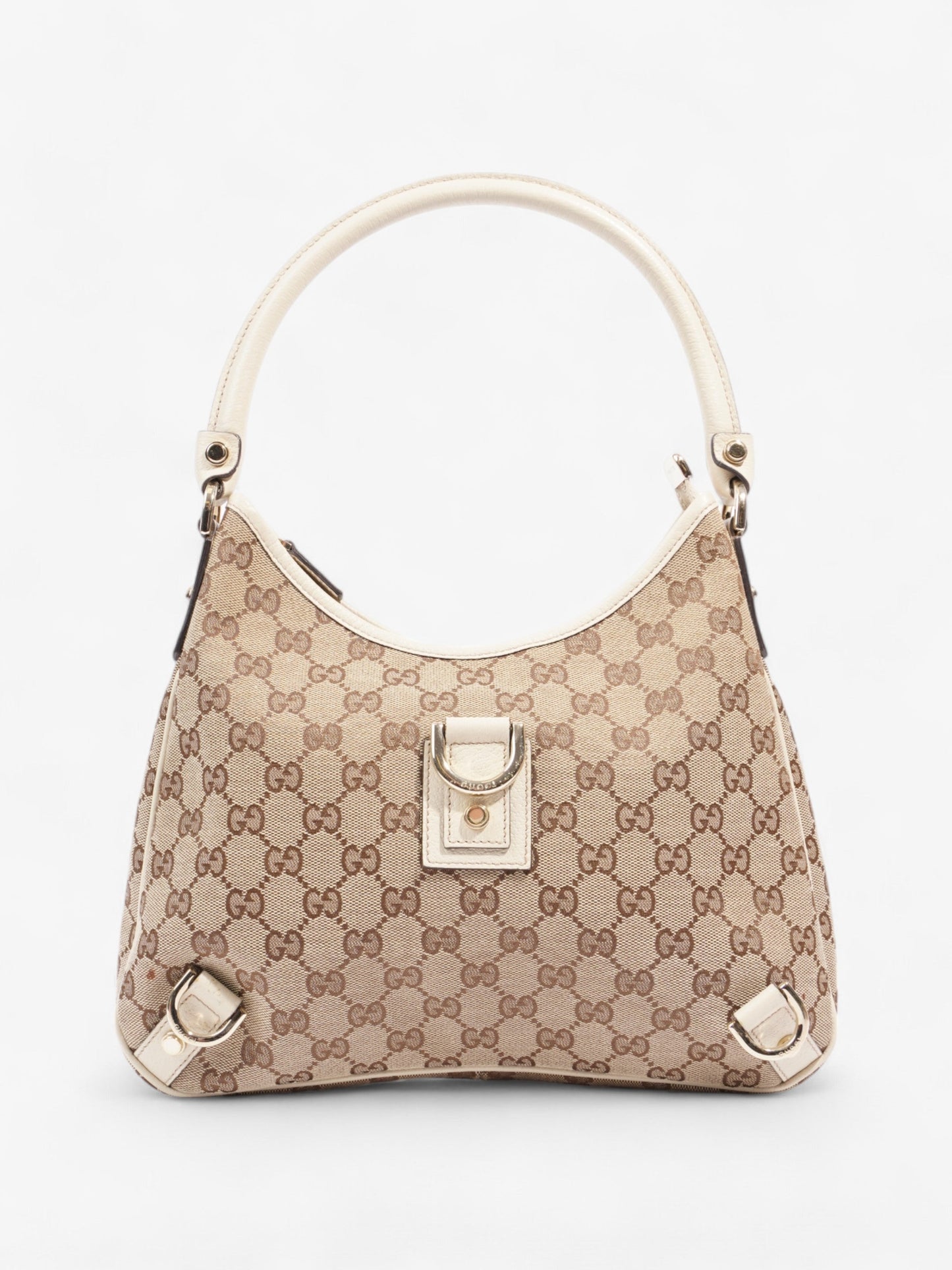Gucci Abbey Ring Supreme Shoulder Bag Canvas Cream Jewelry