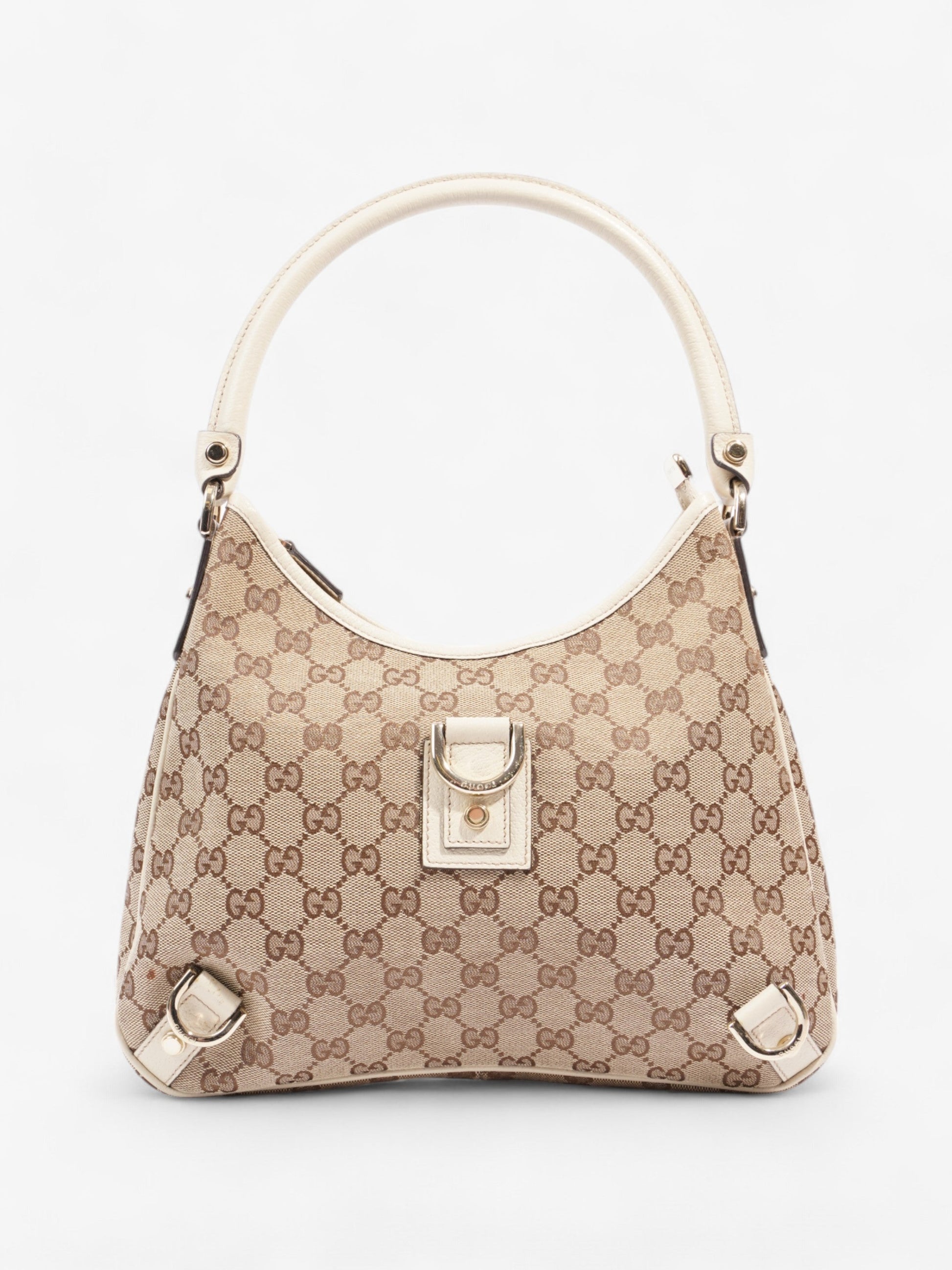 Gucci Abbey Ring Supreme Shoulder Bag Canvas Cream Jewelry