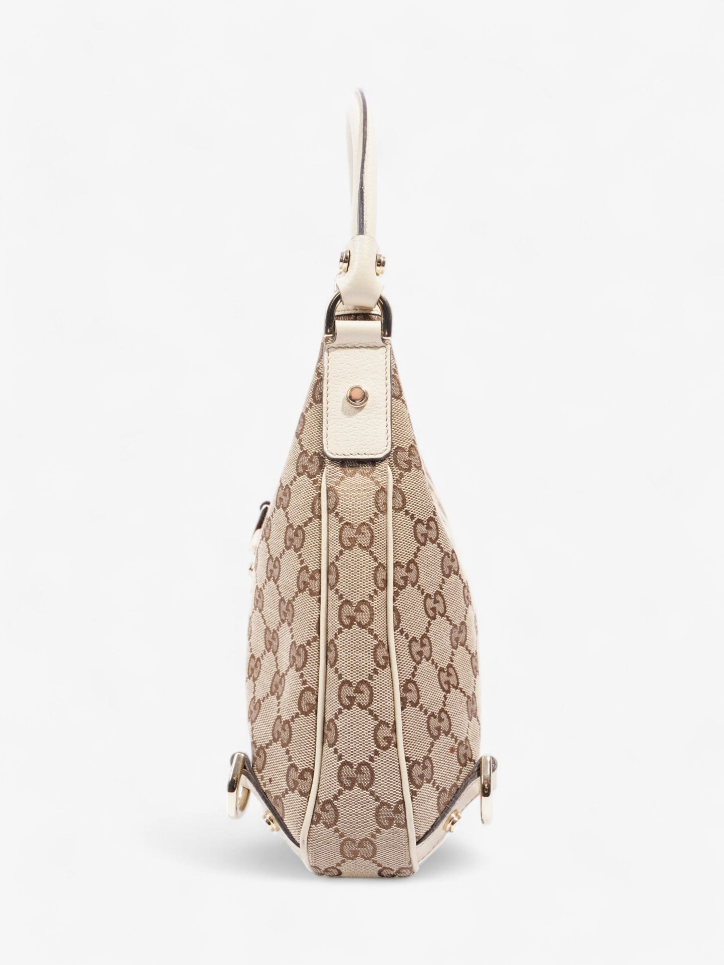 Gucci Abbey Ring Supreme Shoulder Bag Canvas Cream Jewelry