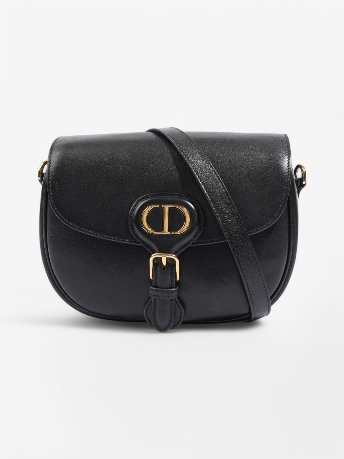 Dior Christian Bobby Calfskin Crossbody Bag Leather Black Medium