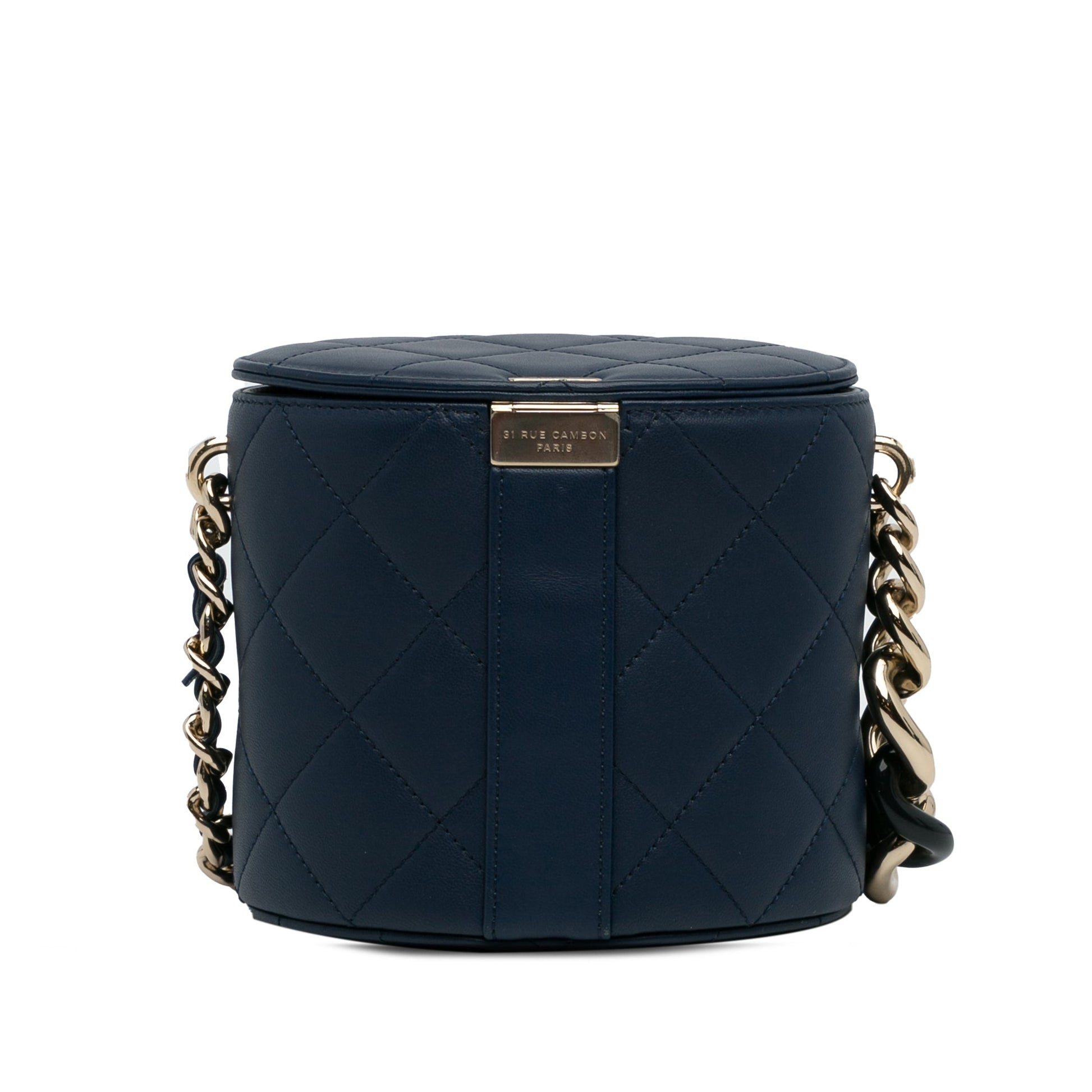 Blue Chanel CC Round Vanity Bag