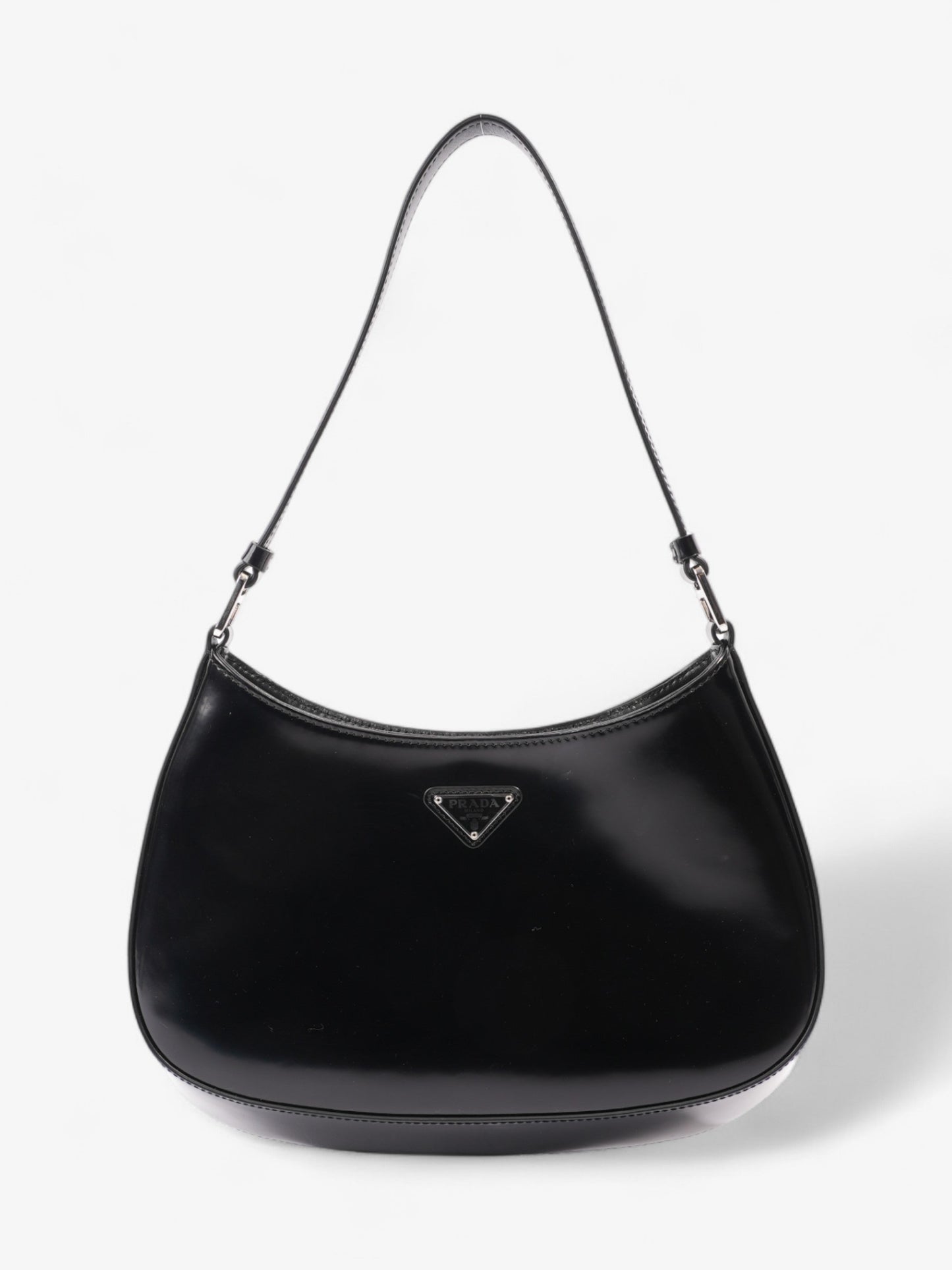 Prada Cleo Shoulder Bag Leather Patent Black