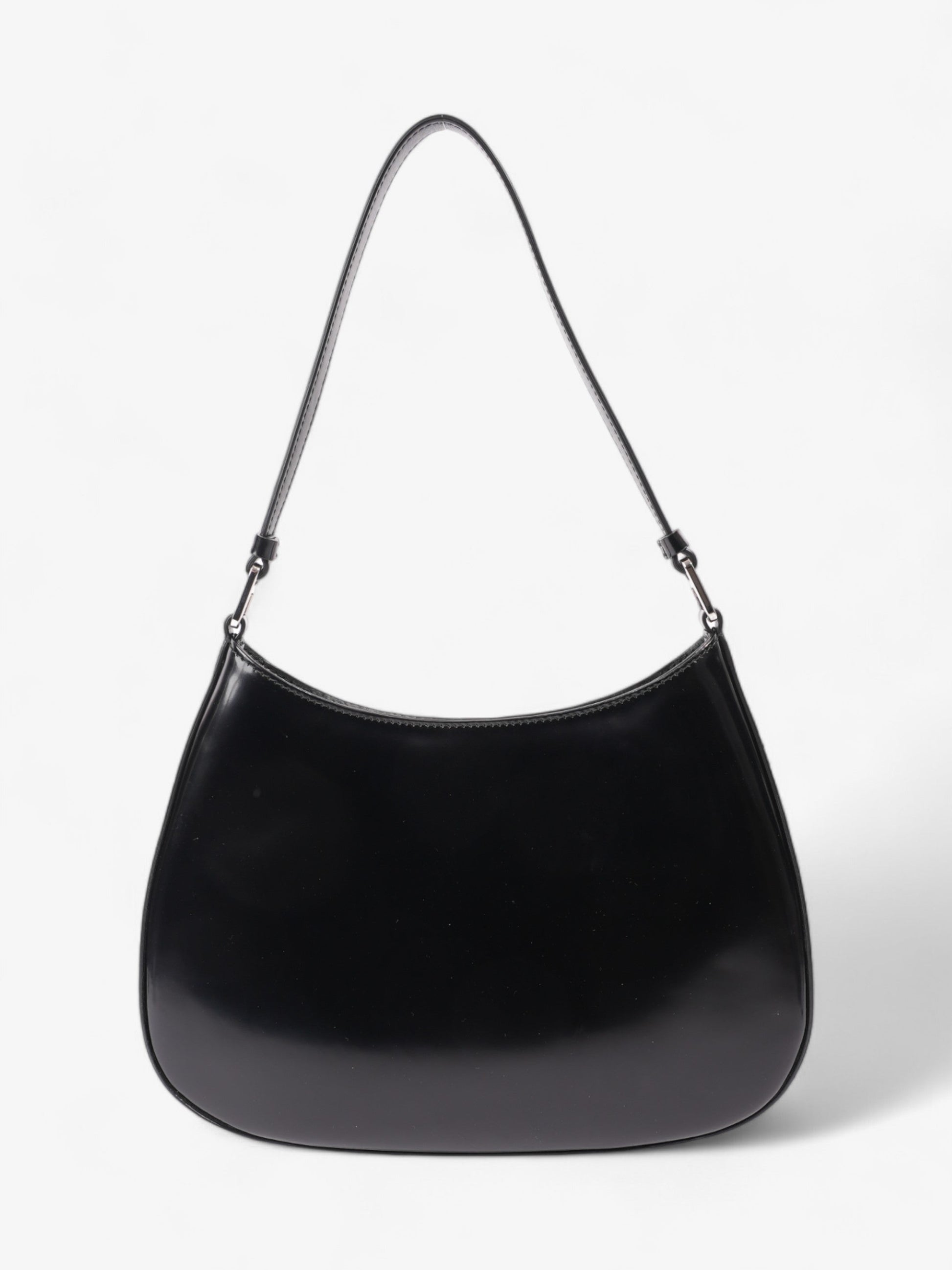 Prada Cleo Shoulder Bag Leather Patent Black