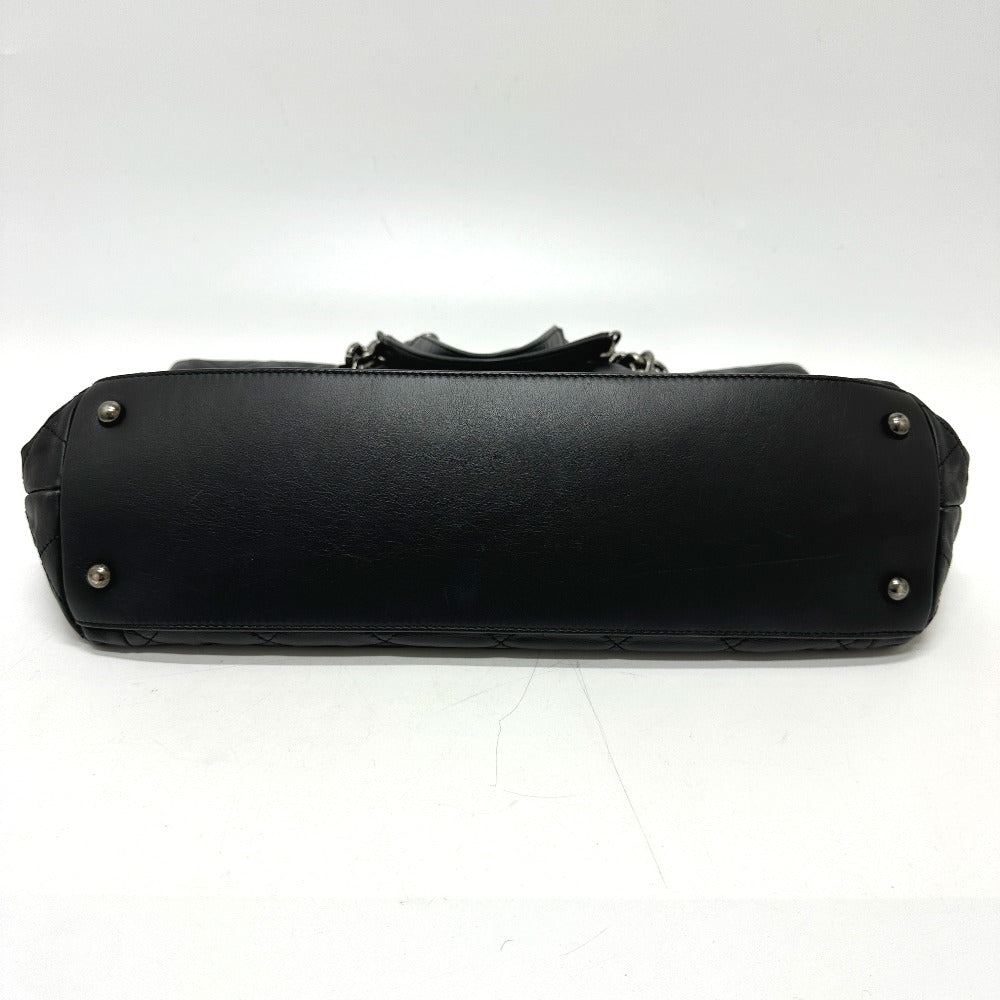 CHANEL Shoulder Bag leather black COCO Mark Matrasse Women  