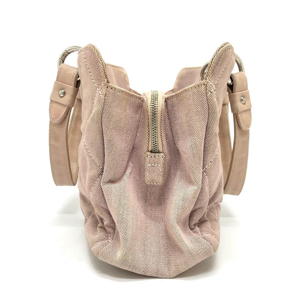 Chanel Cotton type COCO Mark CC Matrasse Pink Canvas Tote Bag