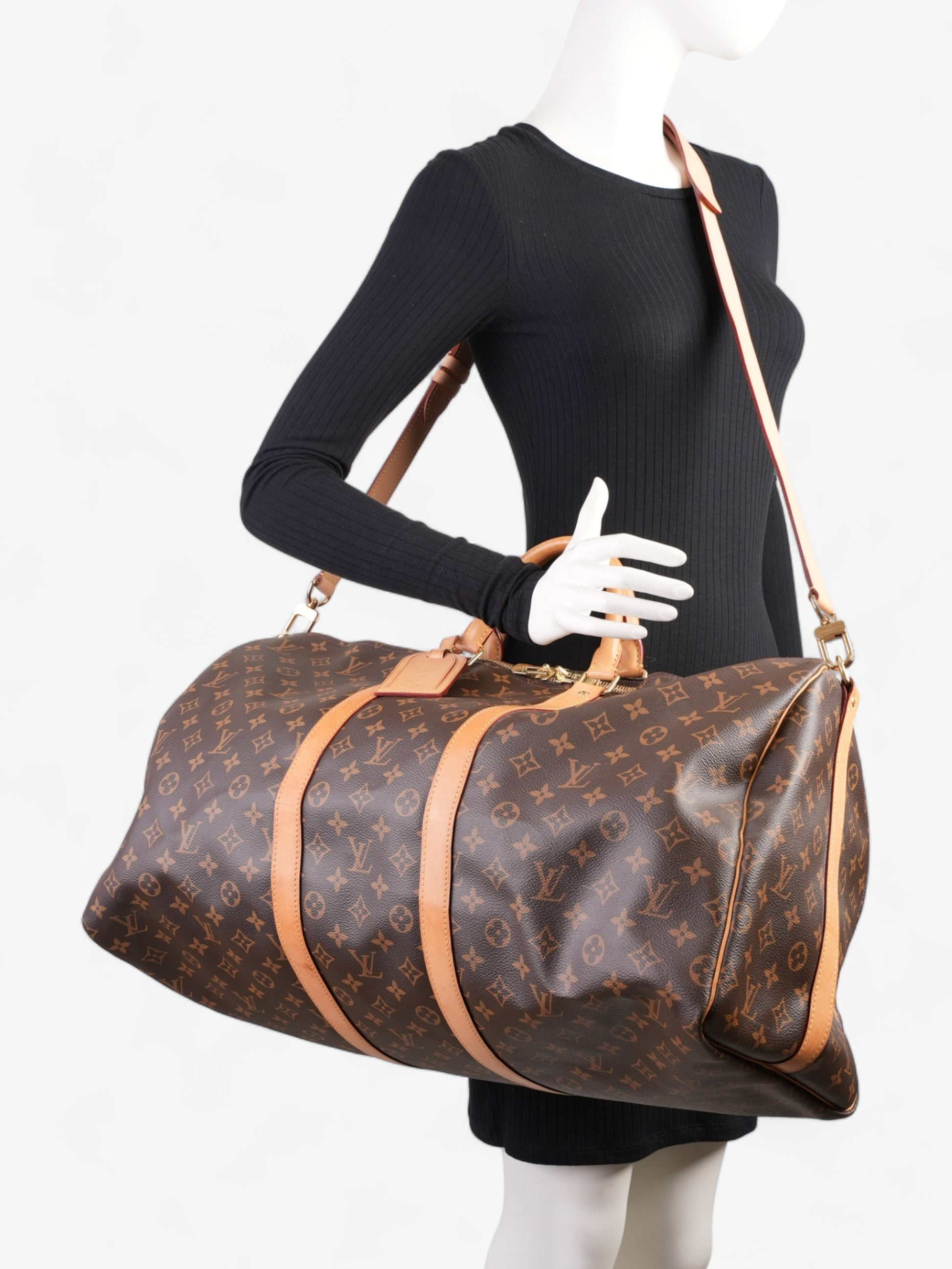 Louis Vuitton Keepall Bandouliere Coated 55 Monogram Canvas Coated Canvas Apparel Canvas 65