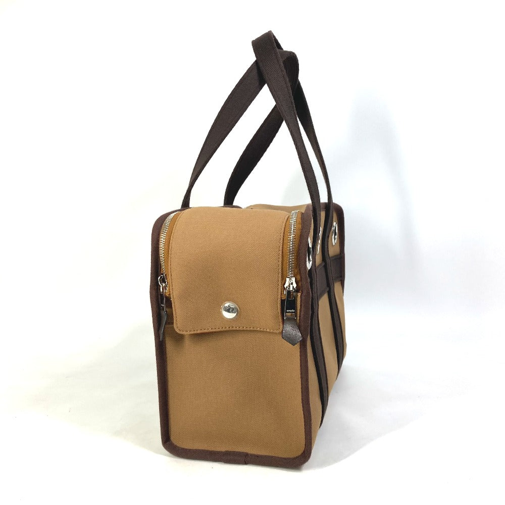 Hermes Boston Duffel Bag Cotton Polyurethane Pet Dog Tote Nylon Brown Small Tote Bag