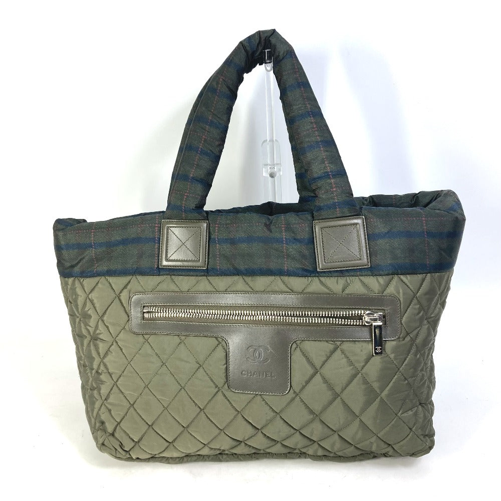 Chanel Nylon khaki quilted shawl Cococoon Scarf