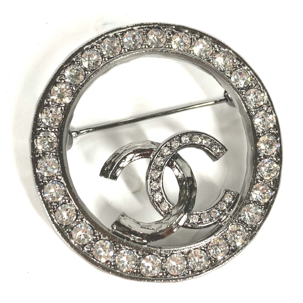 Chanel Brooch stone Silver Handbag