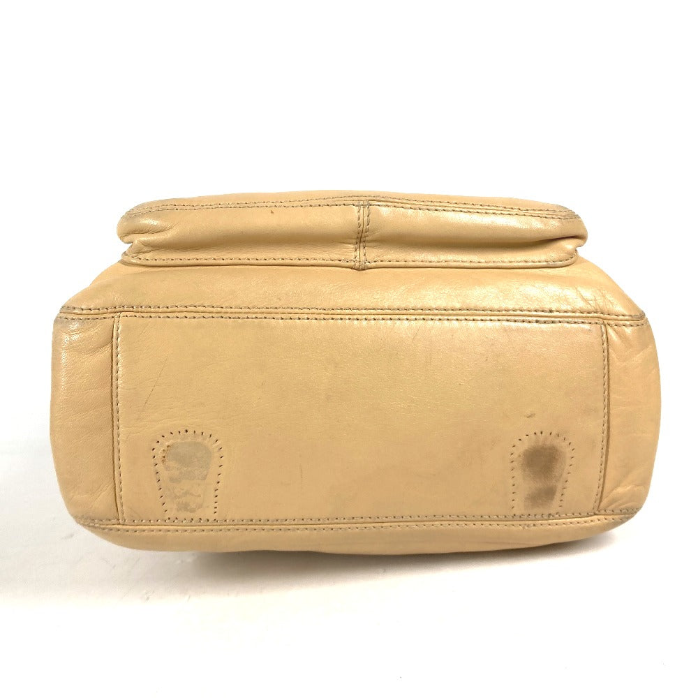 CHANEL Tote Bag leather beige logo CC COCO Mark Women  