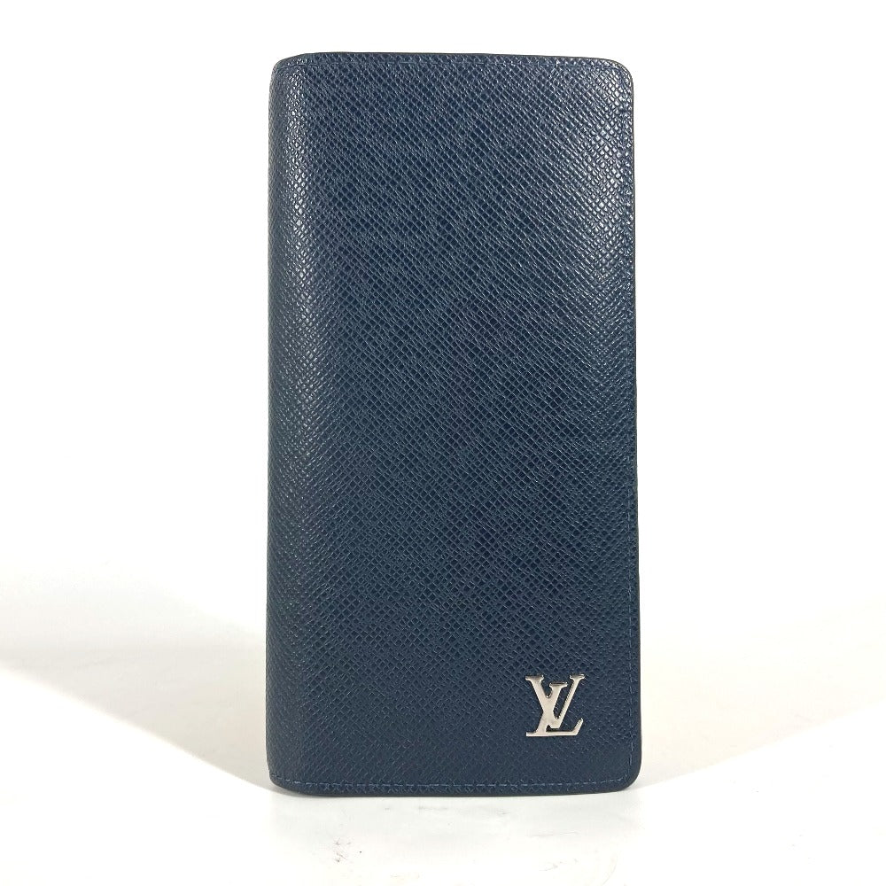 Louis Vuitton Long Purse M30292 Taiga Leather Navy Wallet Case