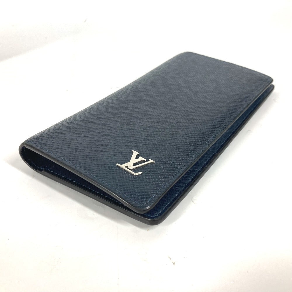 Louis Vuitton Long Purse M30292 Taiga Leather Navy Wallet Case