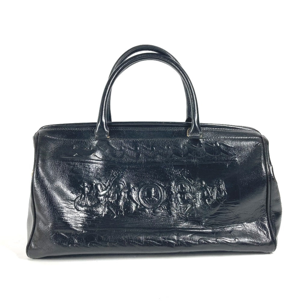 Fendi Handbag Doctor Bag Leather Black Logo Travel Bag