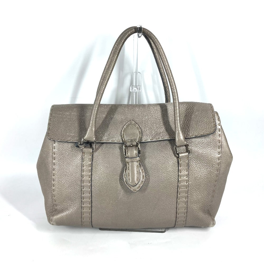 Fendi Shoulder Bag Type Celeria Linda Leather Gray