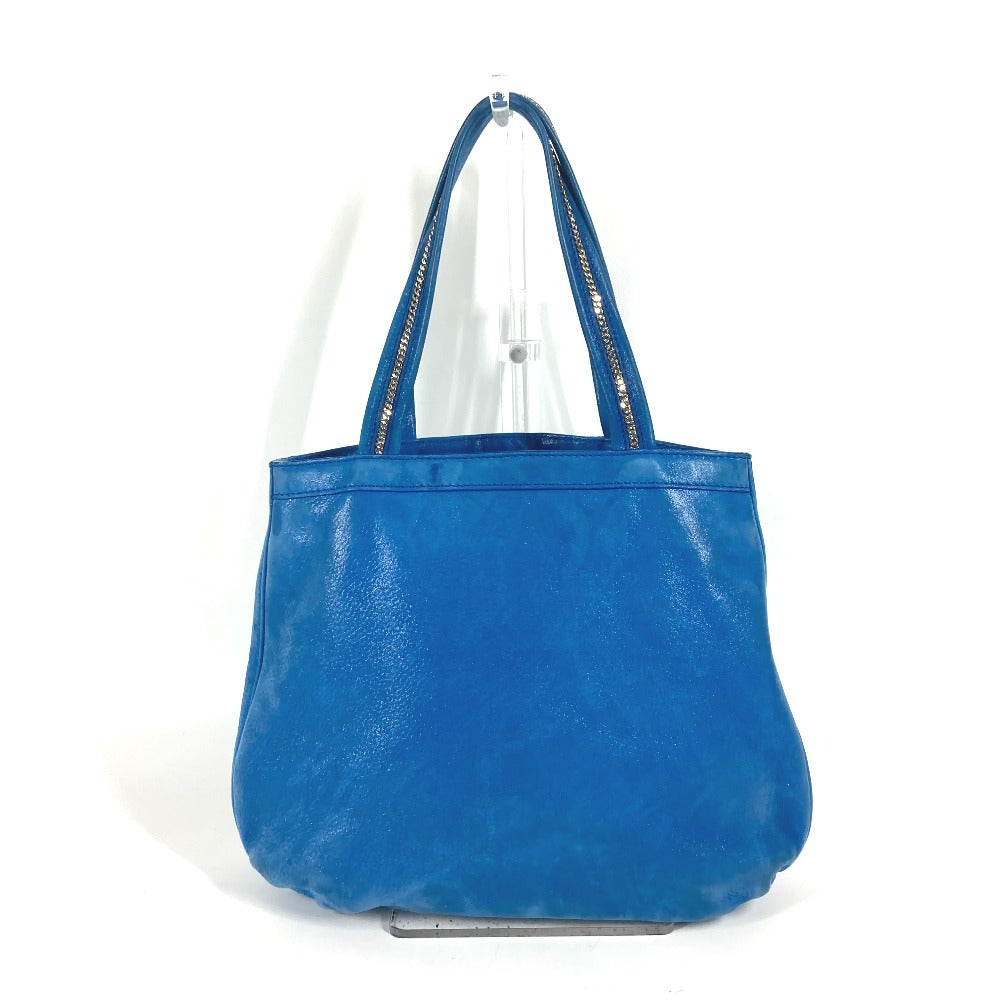 Fendi Shoulder Bag Ff Leather Blue Chain