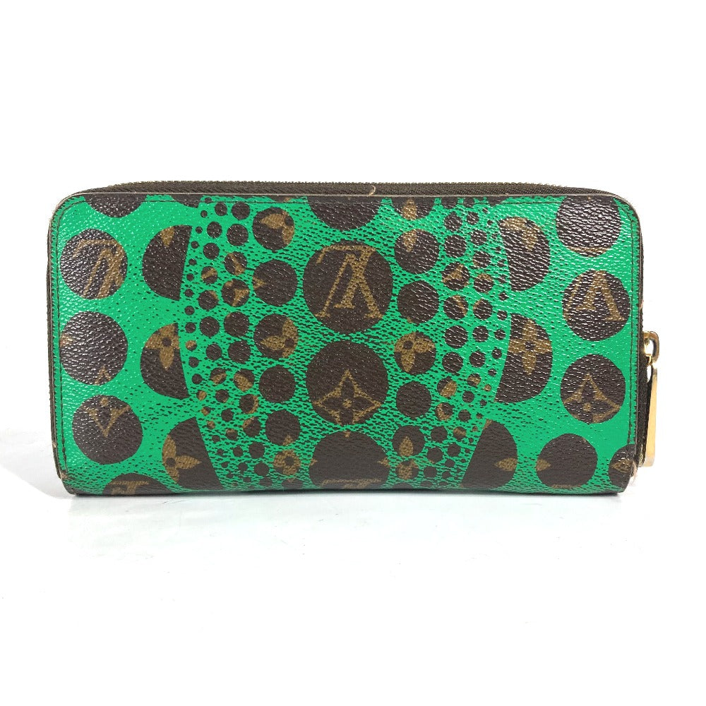 Louis Vuitton Long Purse M60451 Pumpkin Dot Monogram Canvas Green Wallet Case