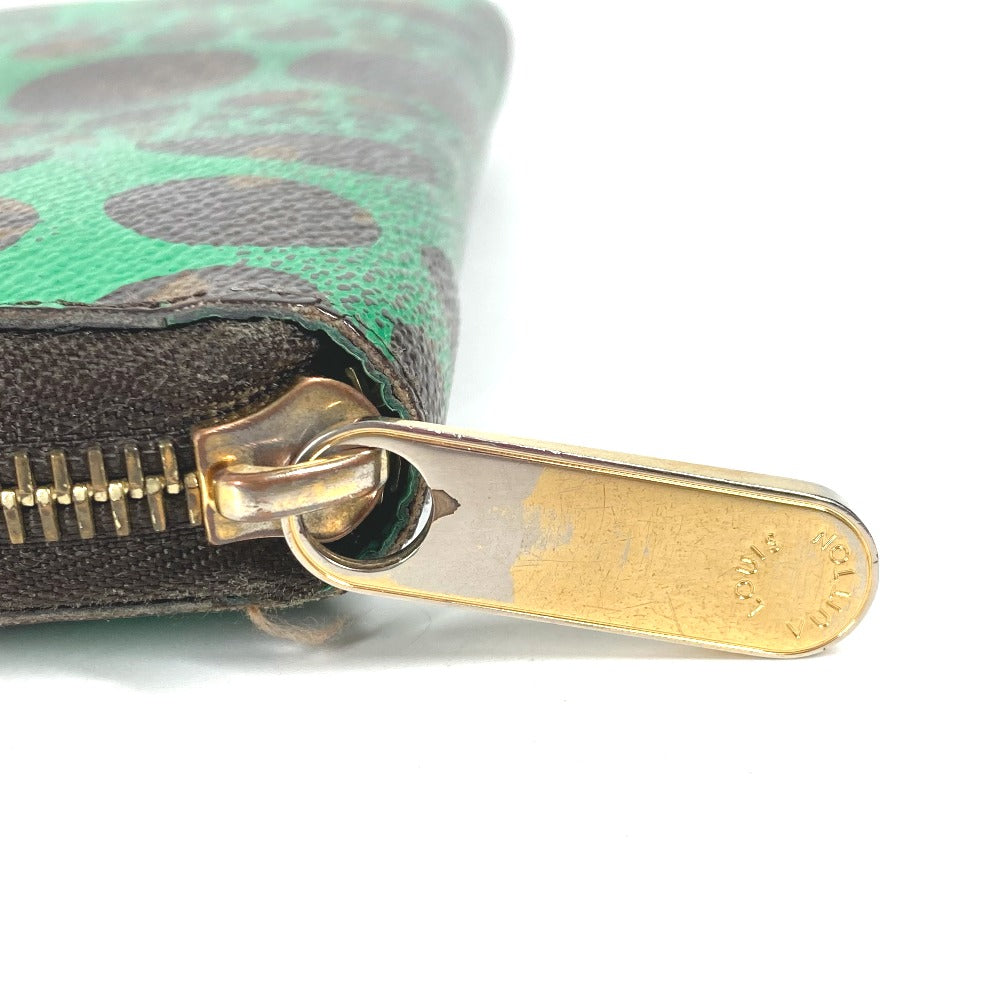 Louis Vuitton Long Purse M60451 Pumpkin Dot Monogram Canvas Green Wallet Case