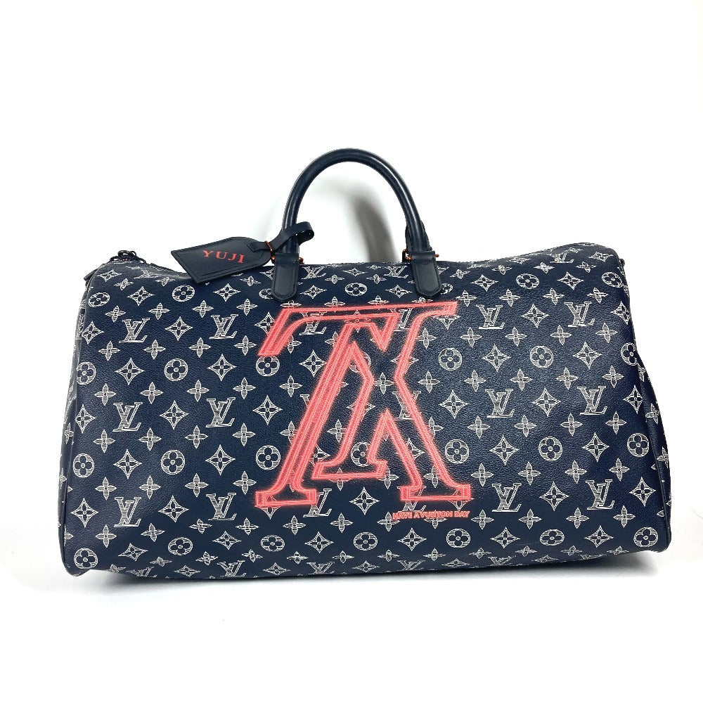 Louis Vuitton Boston Duffel M43684 ink upside Monogram Canvas Navy Travel Bag