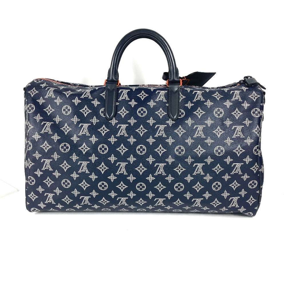 Louis Vuitton Boston Duffel M43684 ink upside Monogram Canvas Navy Travel Bag