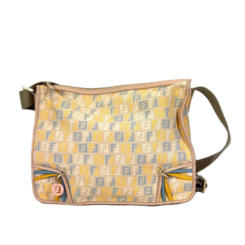 Fendi Shoulder Bag Zucca Unisex Unisex Leather Canvas Multicolor
