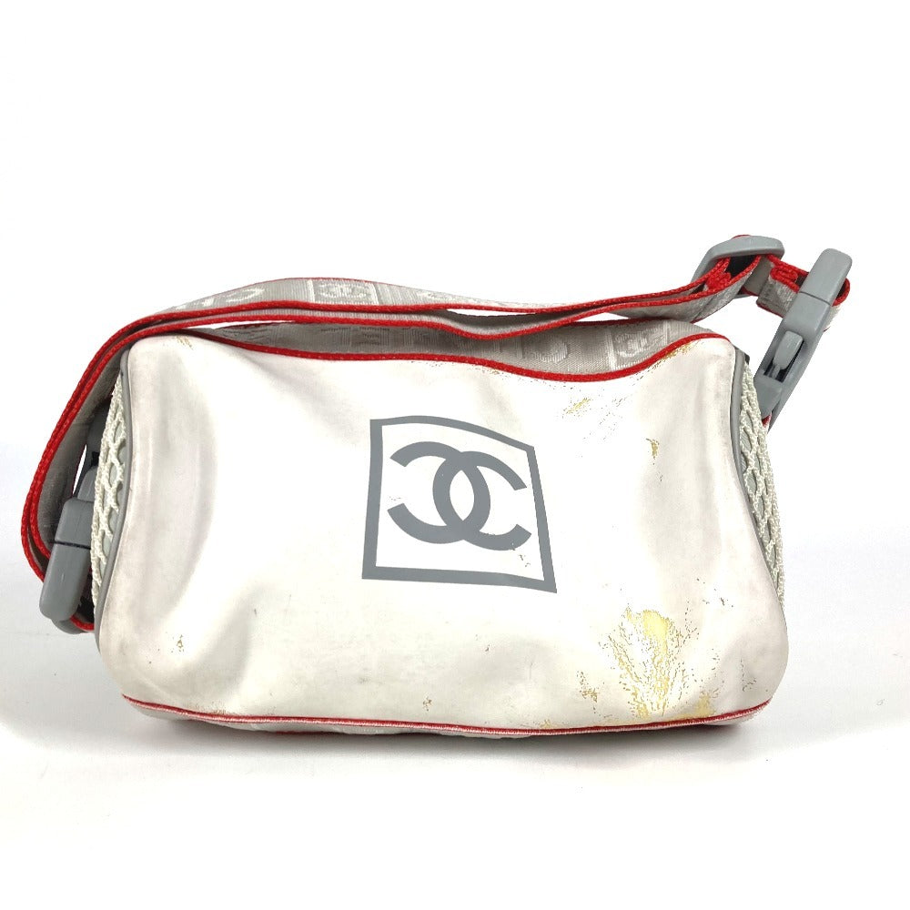 Chanel Nylon Sports logo White Shoulder Bag