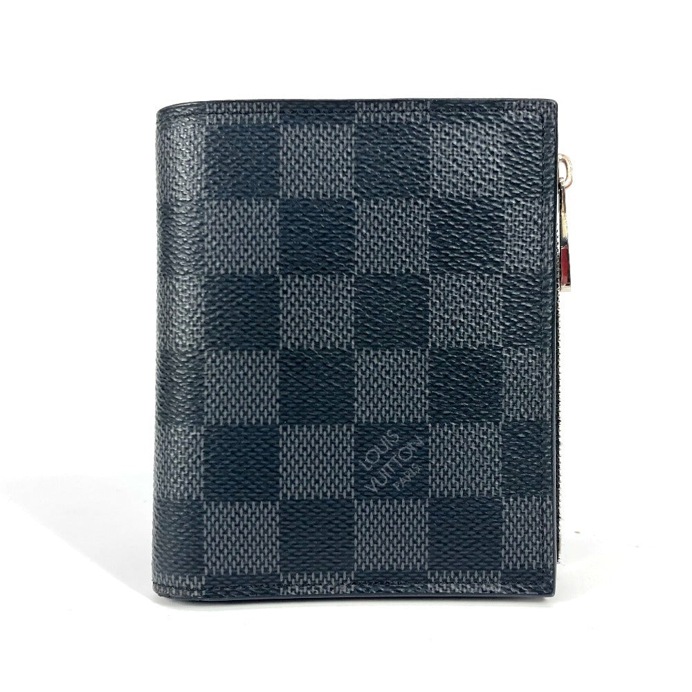 Louis Vuitton Folded N64021 Damier Grafitto Damier Canvas Black Wallet Case