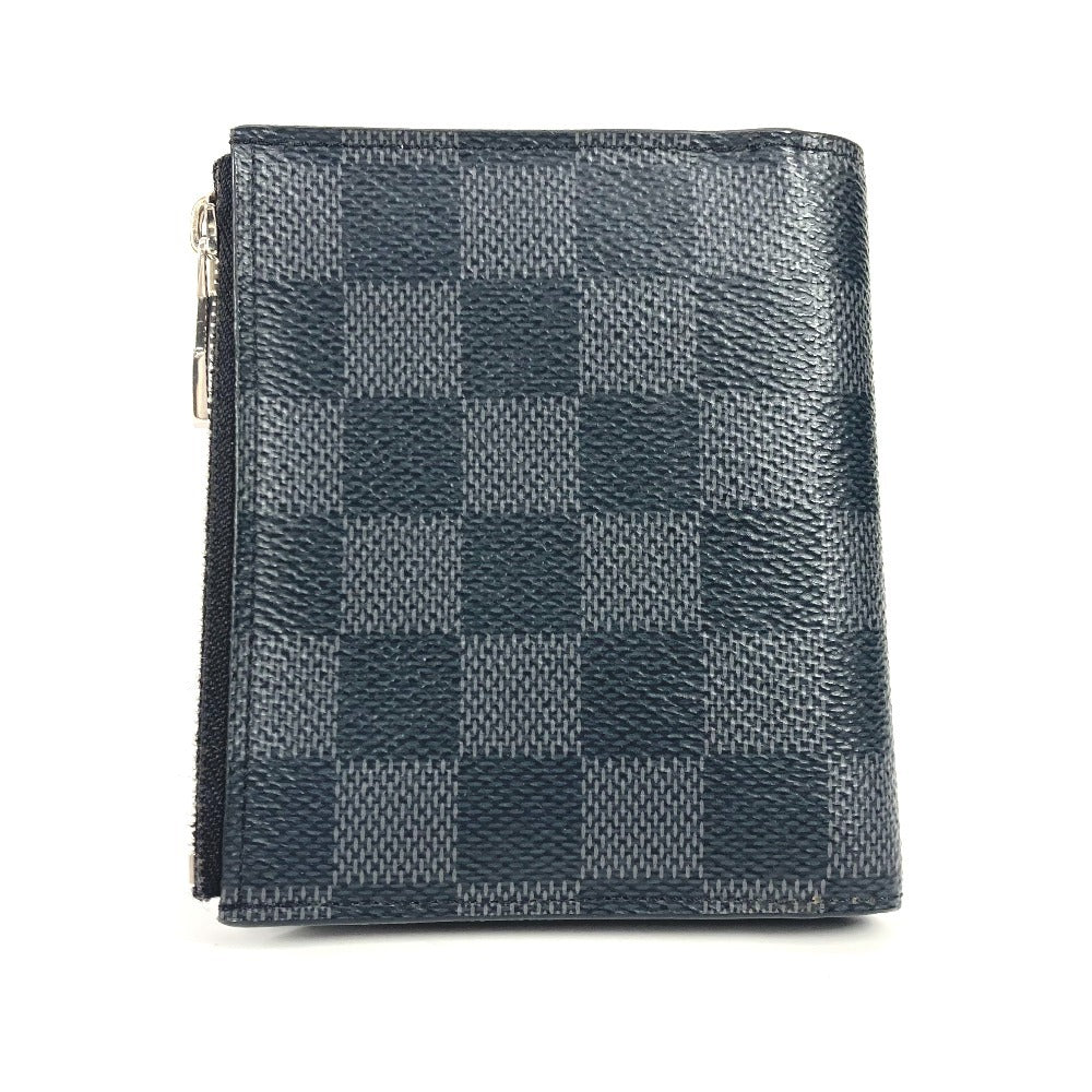 Louis Vuitton Folded N64021 Damier Grafitto Damier Canvas Black Wallet Case