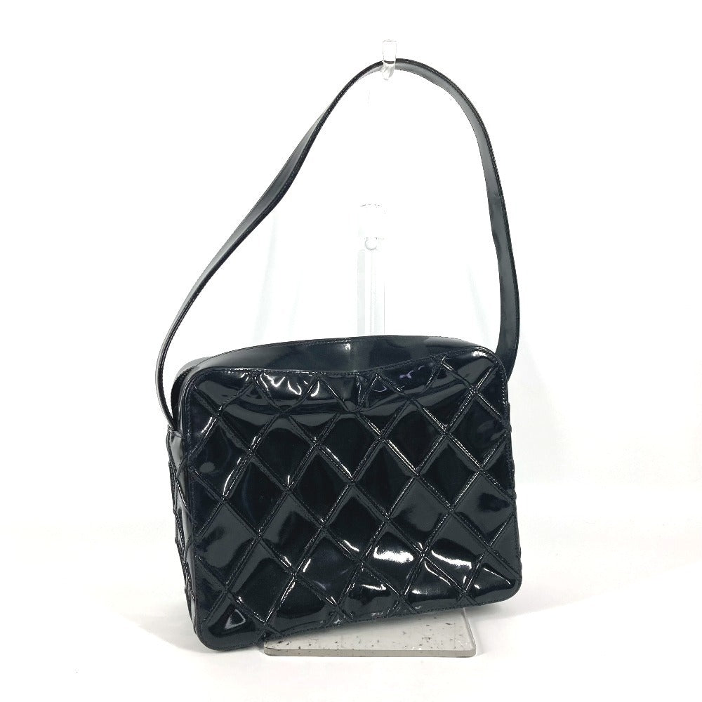 Chanel Patent quilting matelasse Black Leather Shoulder Bag