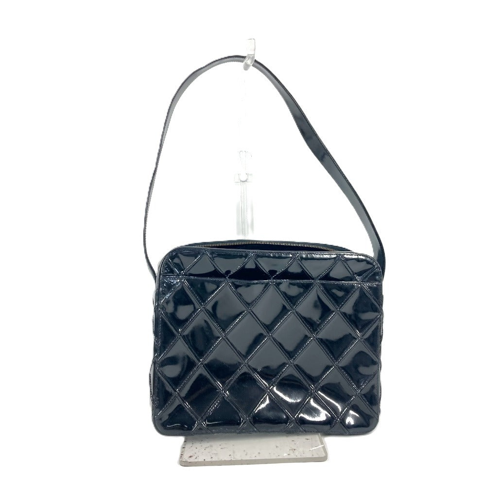 Chanel Patent quilting matelasse Black Leather Shoulder Bag