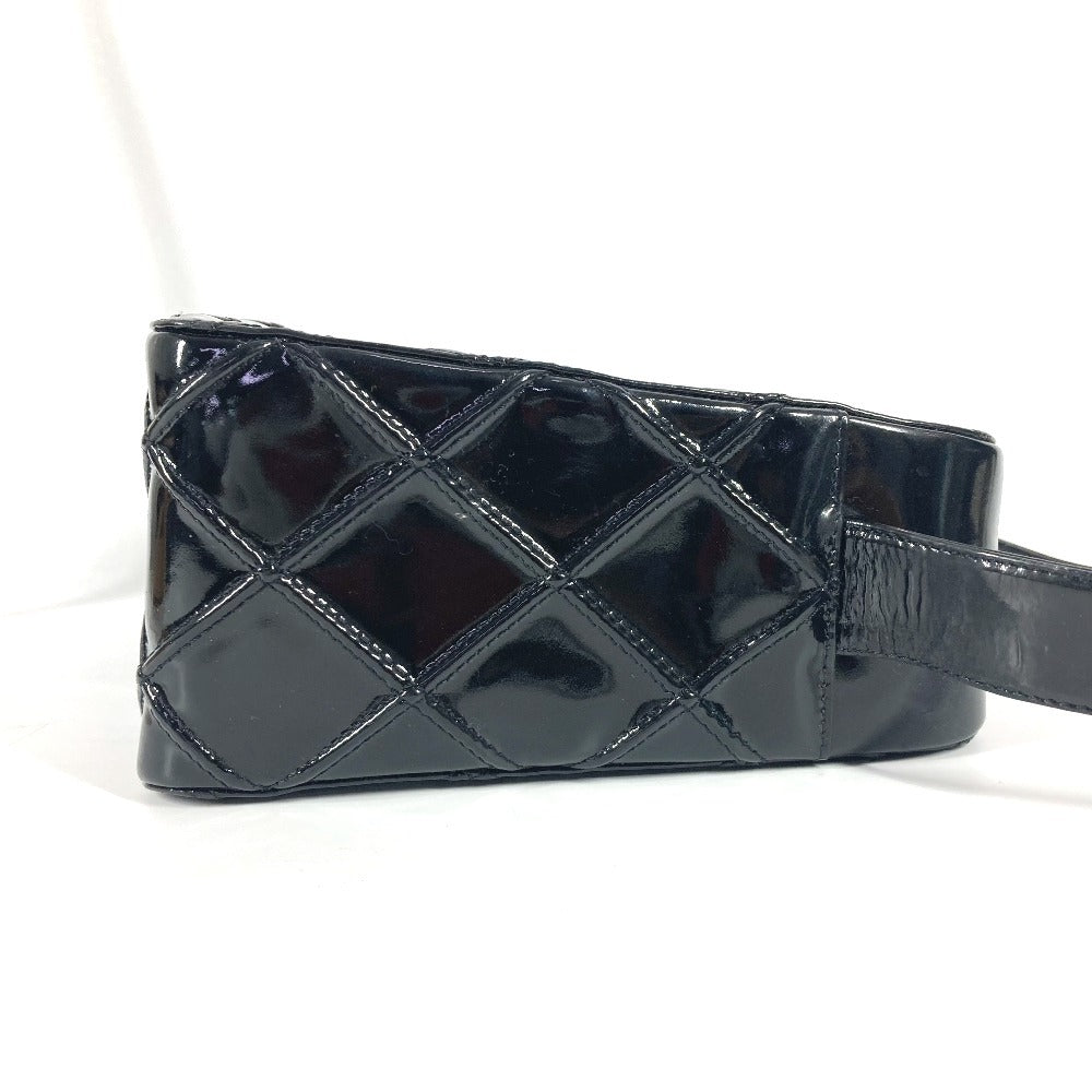 Chanel Patent quilting matelasse Black Leather Shoulder Bag