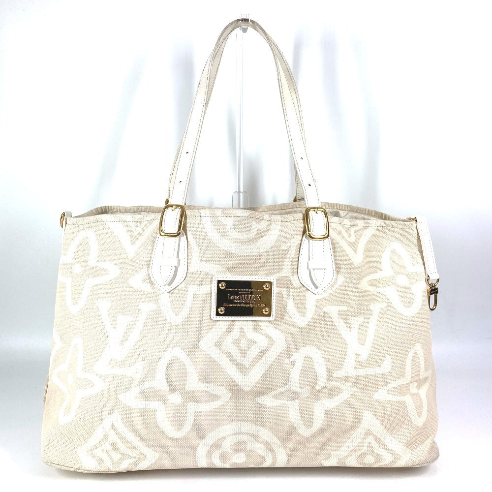 Louis Vuitton M95675 Cruise line Taicienne GM Leather Canvas Beige Tote Bag
