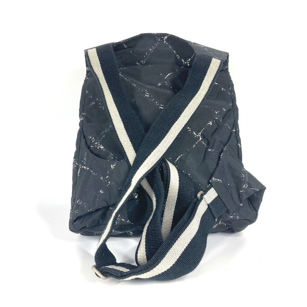 Chanel Backpack Nylon Old line Black Travel Bag Ot 45