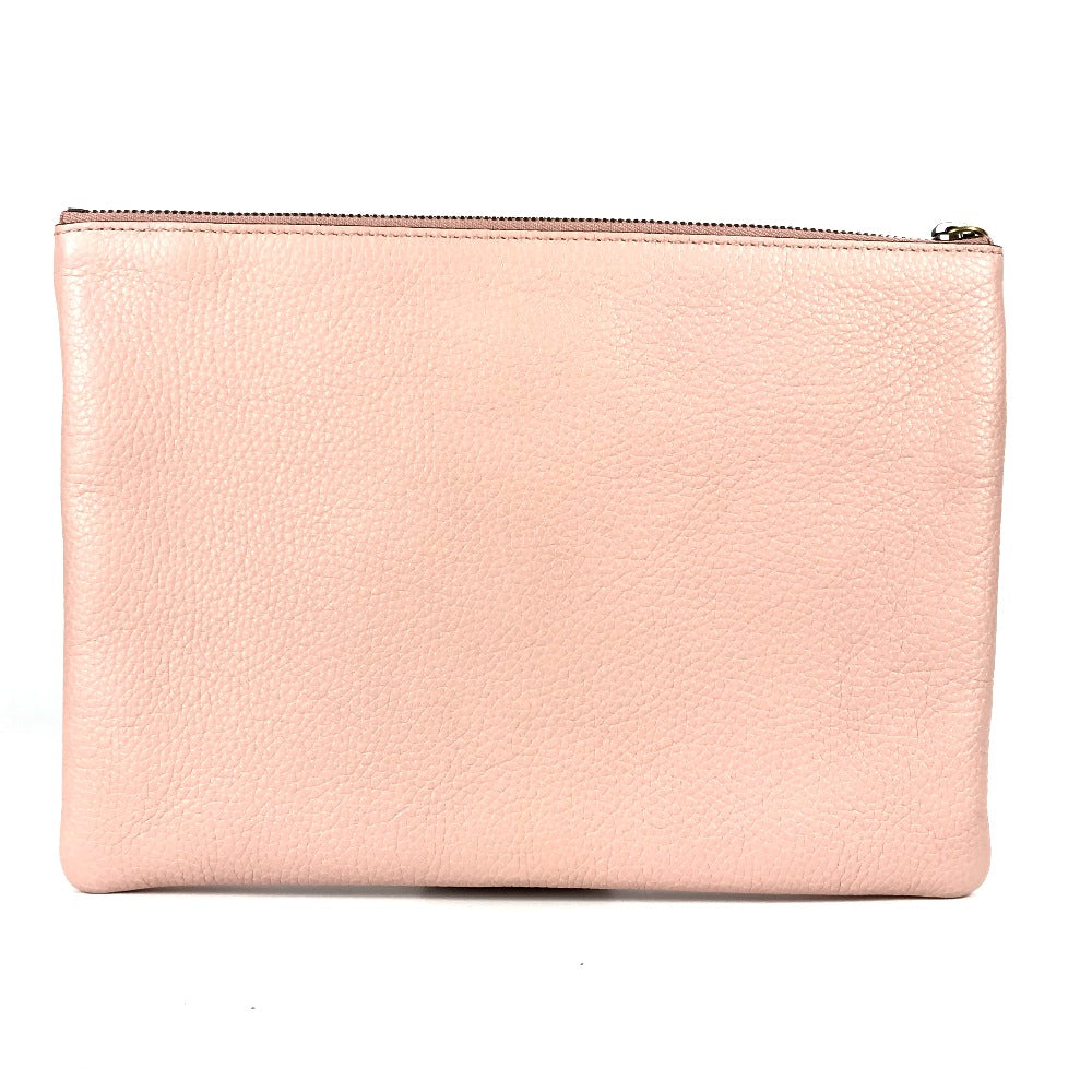 Gucci Ot 18 Leather Pink Logo Clutch Bag