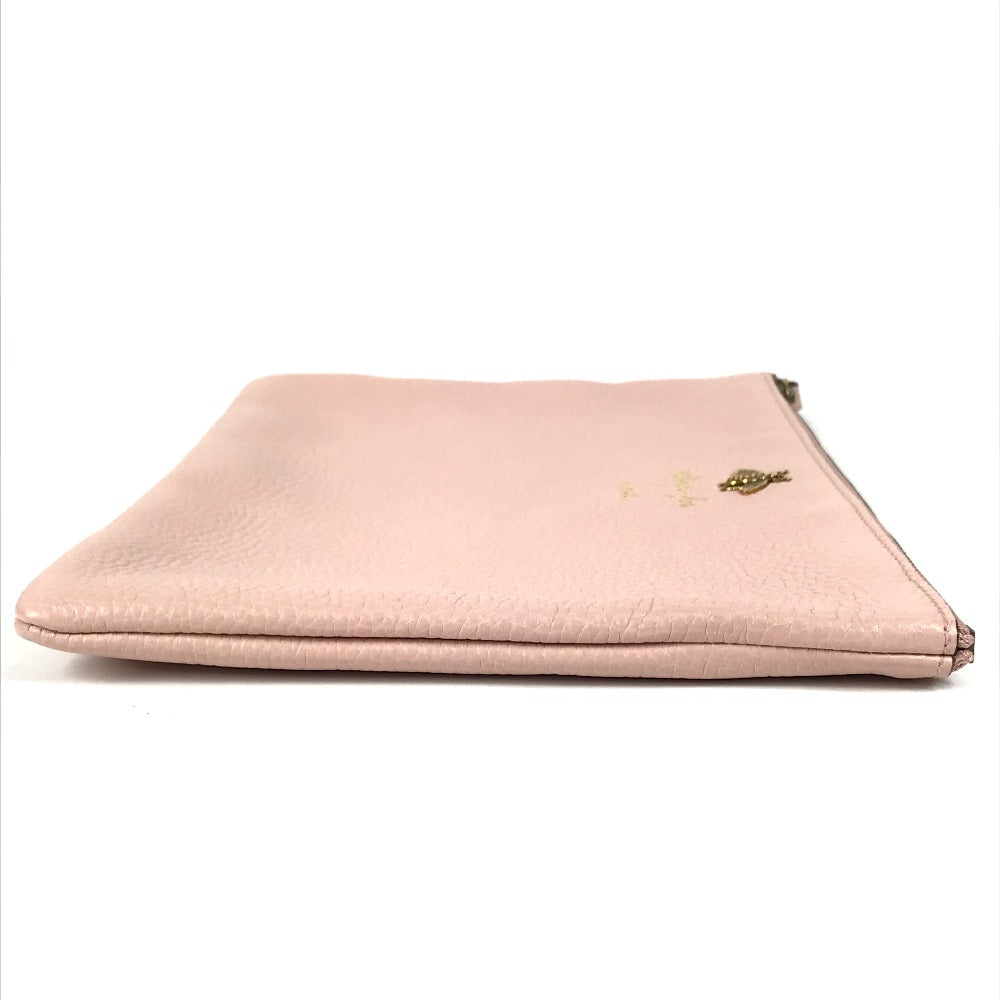 Gucci Ot 18 Leather Pink Logo Clutch Bag