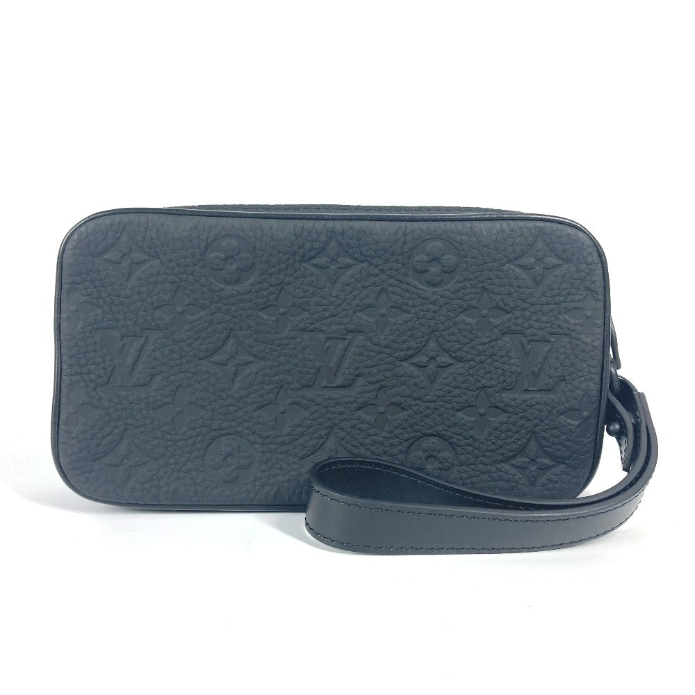 Louis Vuitton M55703 Taurillon Clemence Box is Monogram Leather Black Chain Clutch Bag