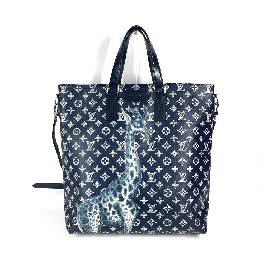 Louis Vuitton M54127 savanna Jake Dinos Monogram Canvas Navy Tote Bag Ot 21