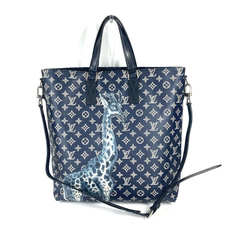 Louis Vuitton M54127 savanna Jake Dinos Monogram Canvas Navy Tote Bag Ot 21