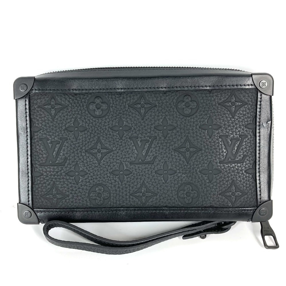 Louis Vuitton M68986 Taurillon Clemence Taurillon Clemence Monogram Leather Black Clutch Bag