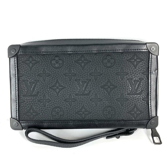 Louis Vuitton M68986 Taurillon Clemence Taurillon Clemence Monogram Leather Black Clutch Bag