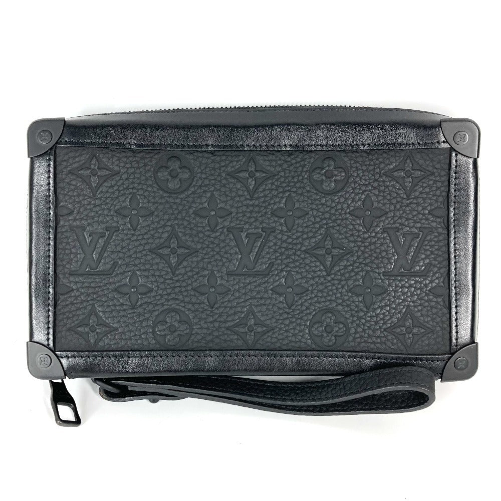 Louis Vuitton M68986 Taurillon Clemence Taurillon Clemence Monogram Leather Black Clutch Bag