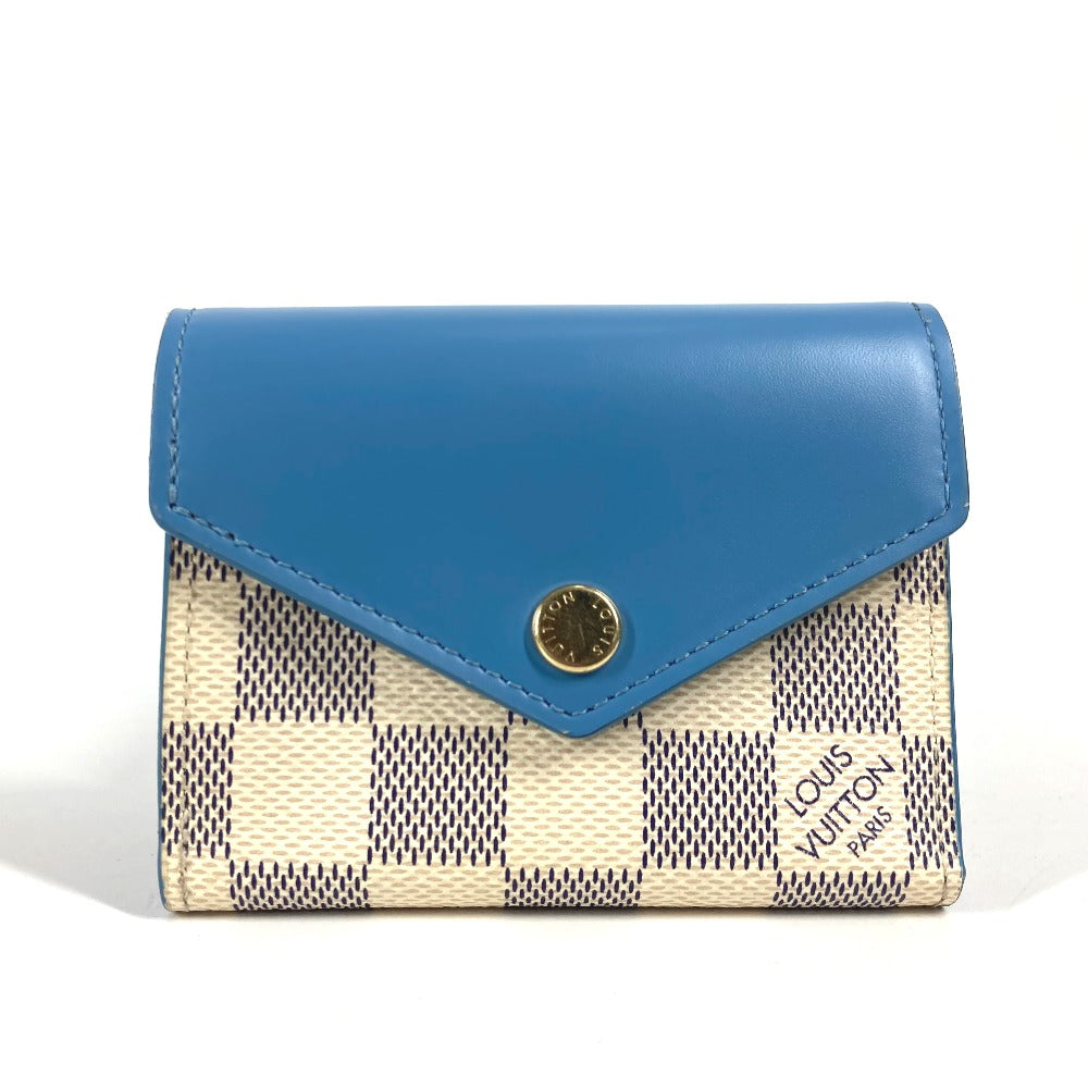 Louis Vuitton Trifold N60219 Damier Azur Damier Canvas Blue Wallet Case