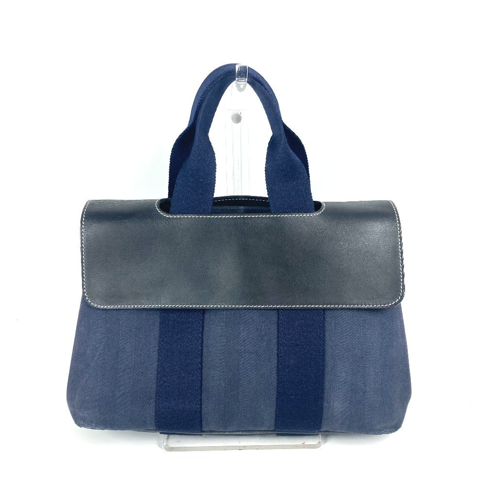 Hermes Handbag Valparaiso Pm Valparaiso Leather Canvas Navy Travel Bag