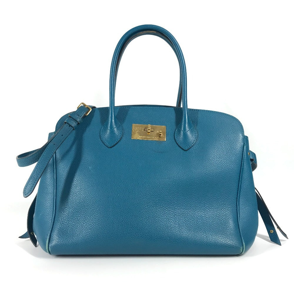 Louis Vuitton M55023 Taurillon Clemence Mira MM Leather Blue Tote Bag