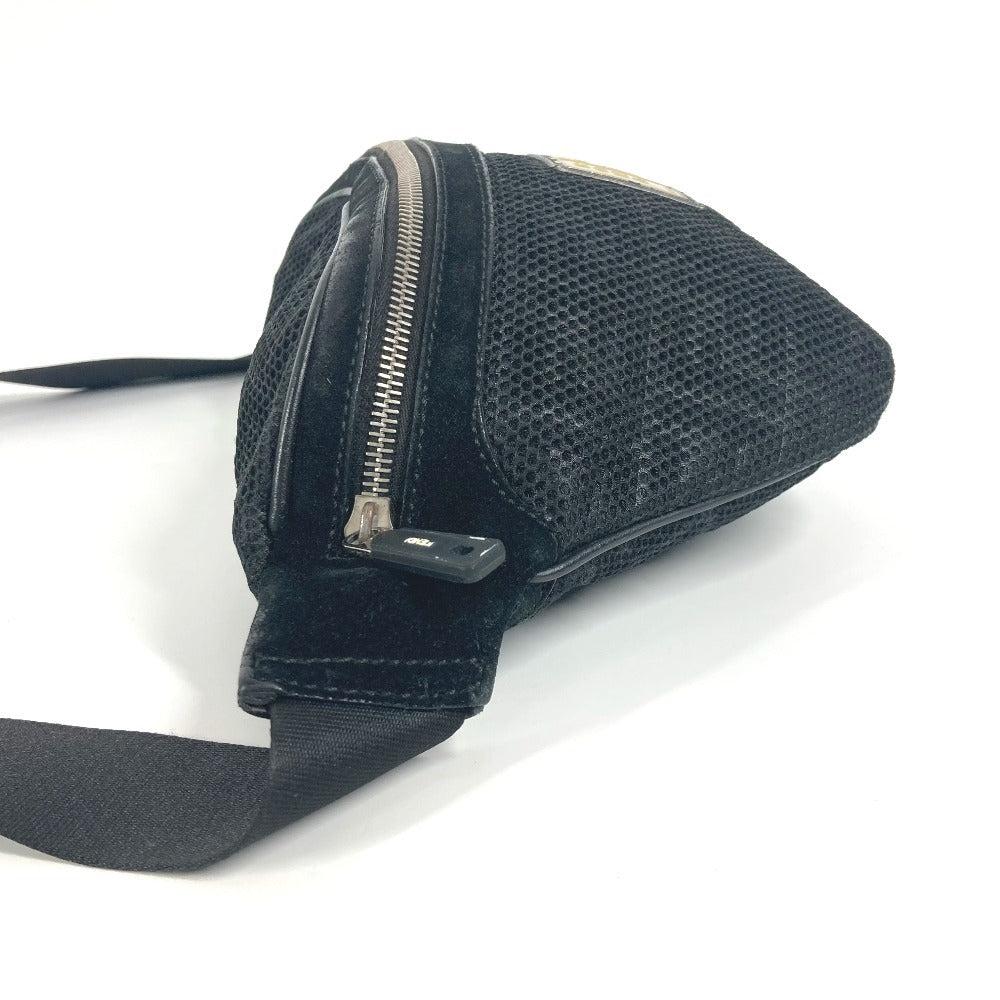 Fendi Sling Bag Mesh Zucca Canvas Nylon Black Crossbody Bag